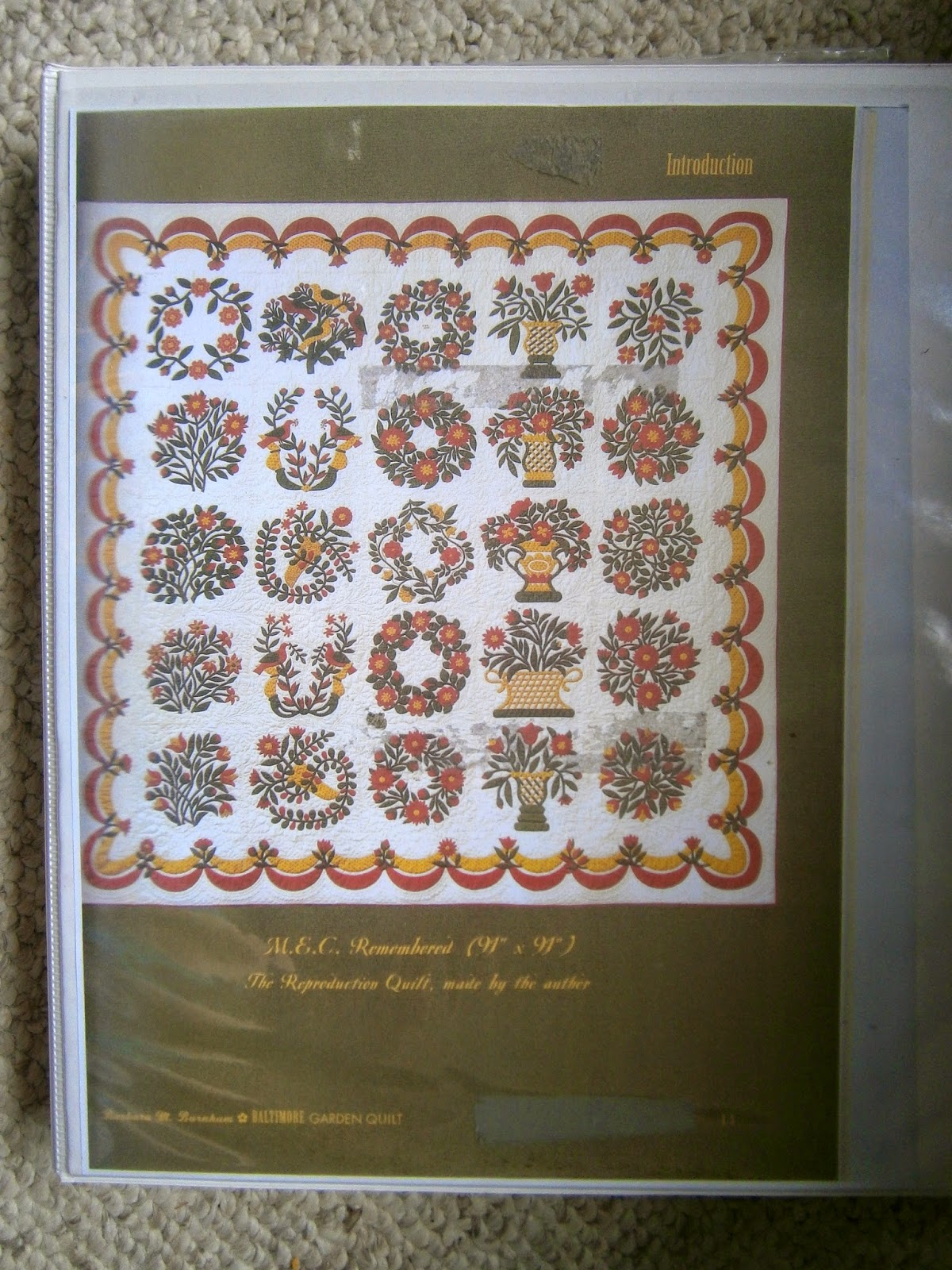 Baltimore Garden Quilts Keeping a Quilt Journal