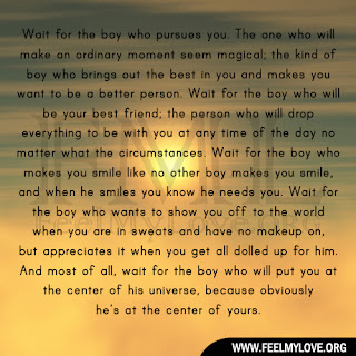 Wait for the boy who pursues you