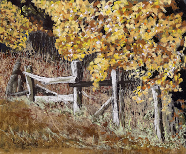 Autumn Fence  Pastel on Sennelier La Carte paper