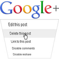 Google+ Delete Post Icon