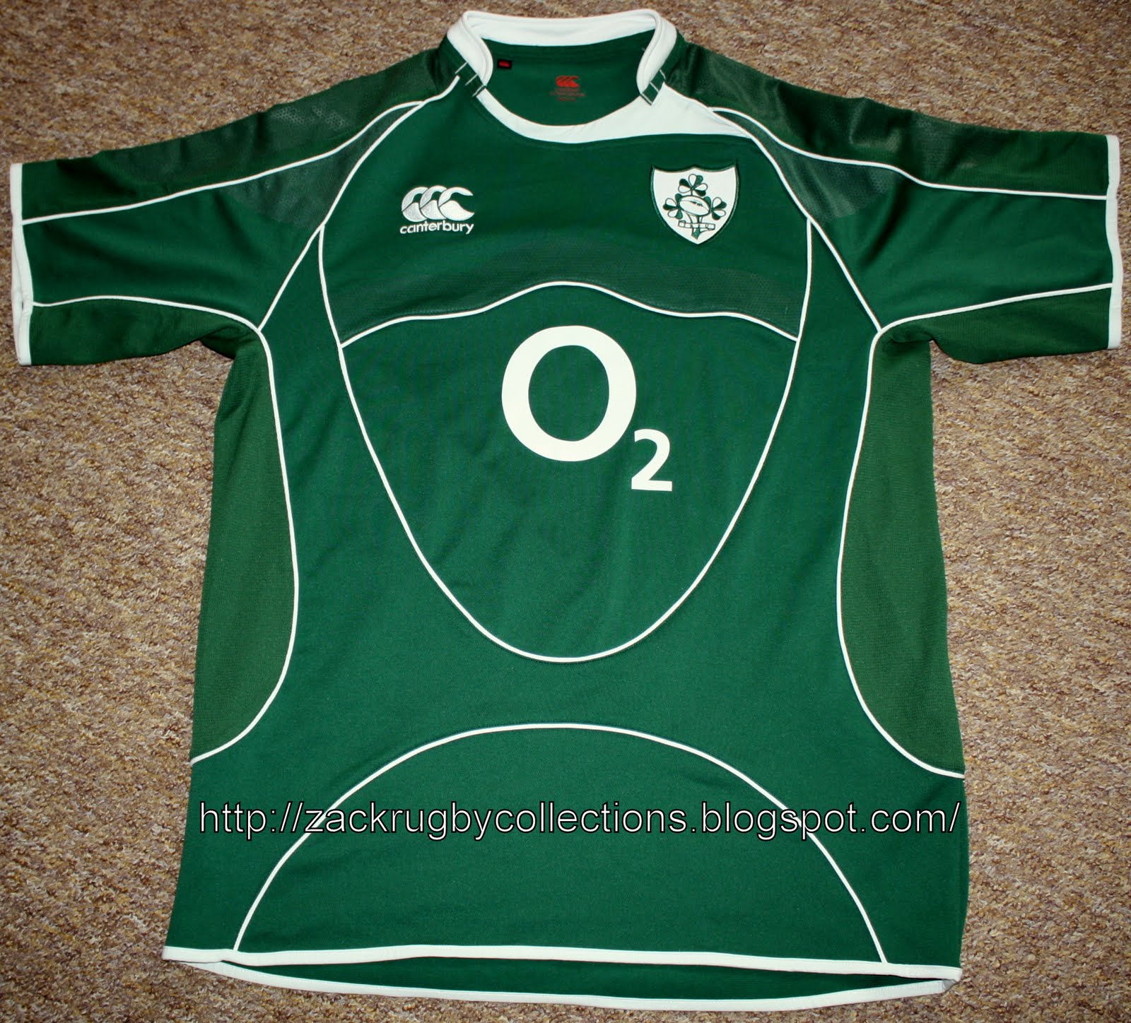 ZackRugby Collections® Ireland SS Pro Home 2008/2009 Rugby Jersey