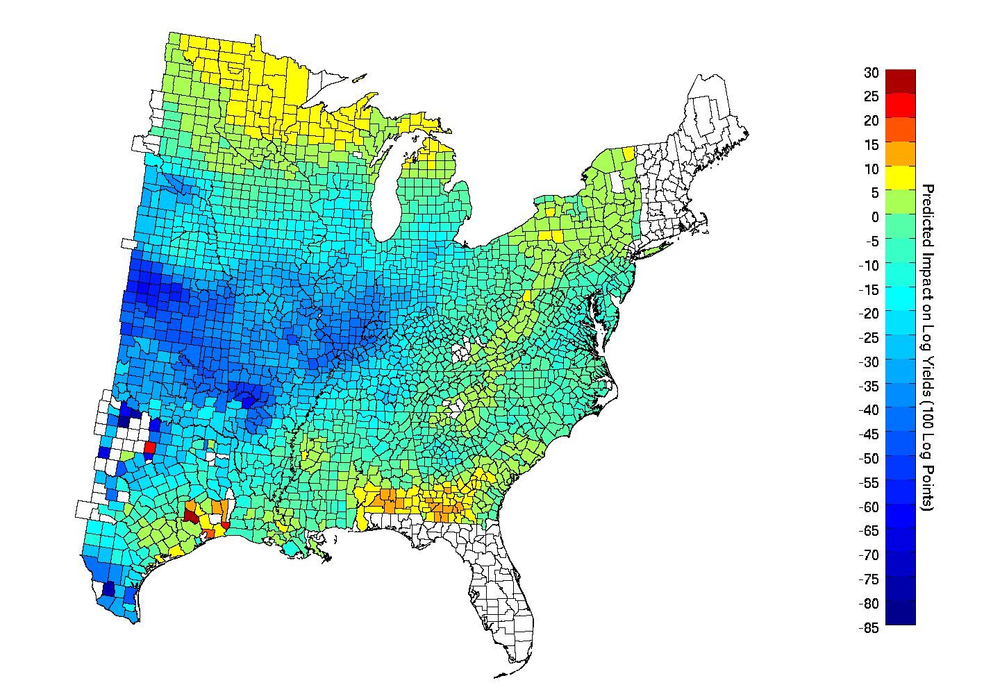 the eastern counties in the graph account for 85 of the corn that is grown in the us while some areas areas are indeed hit very hard 80 log points is a the eastern counties in the graph account for 85 of the corn that is grown in the us while some areas areas are indeed hit very hard 80 log points is a
