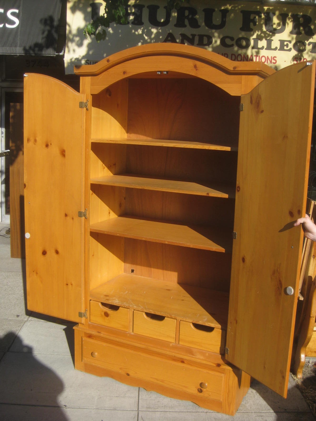 UHURU FURNITURE & COLLECTIBLES SOLD Pine Armoire 150