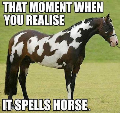 That moment when you realise it spells horse.