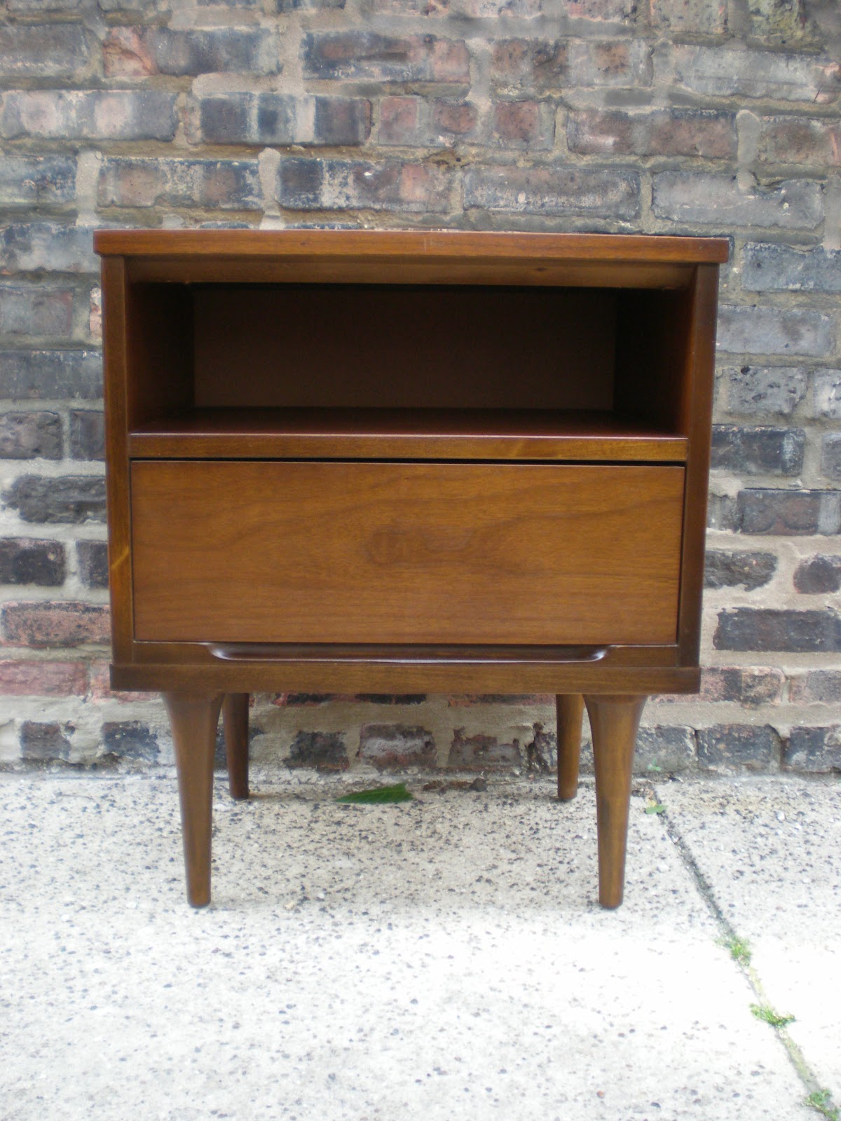 Mid Century Chicago 4 Piece Walnut Bedroom Set Highboy, Lowboy