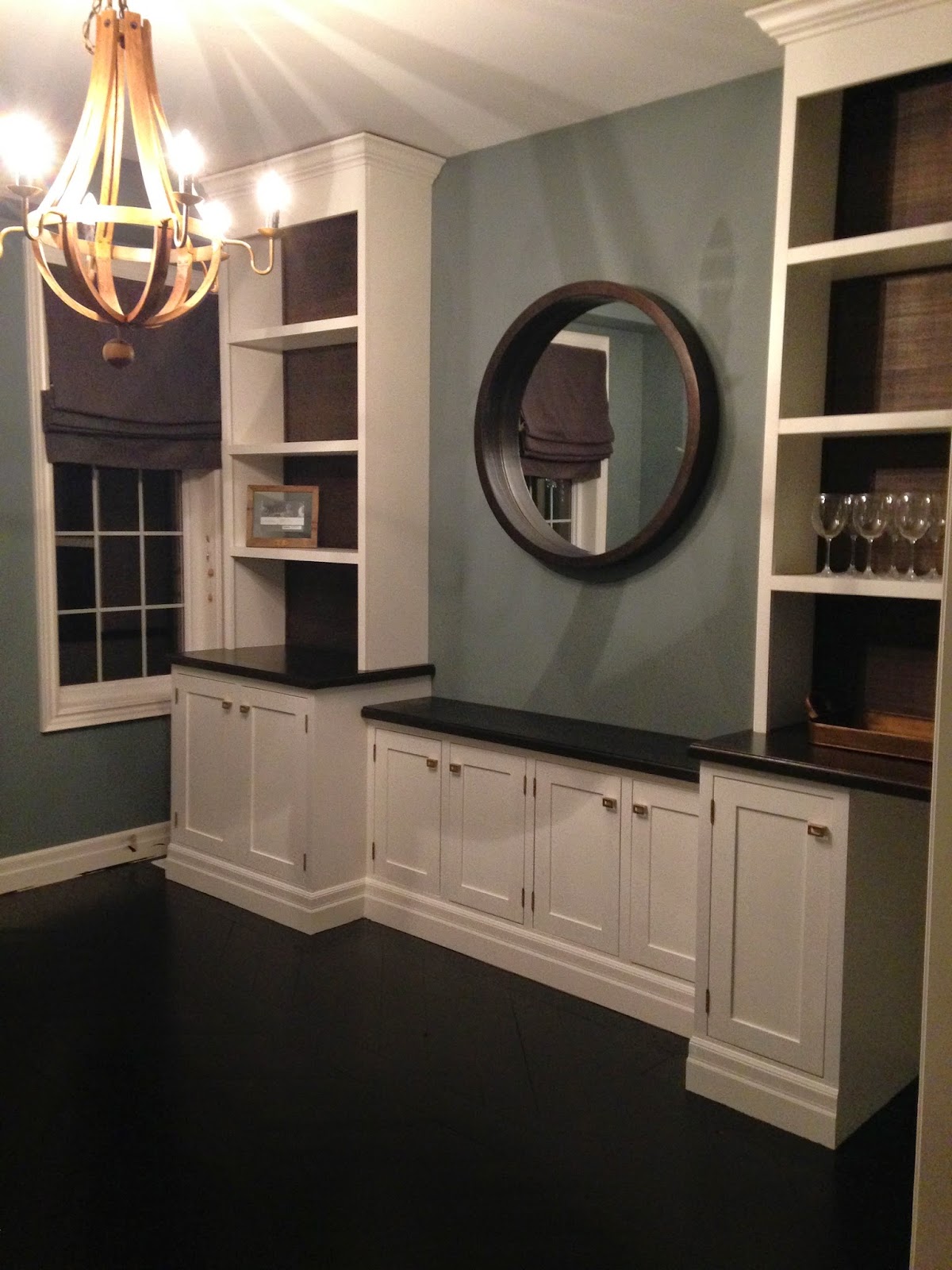 White Wood Dining room built ins...are complete