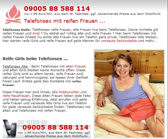 Telefonsex reife Frauen