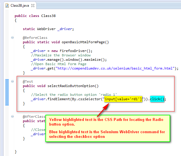 SeleniumTwo 119. Using click( ) command to select a radio button