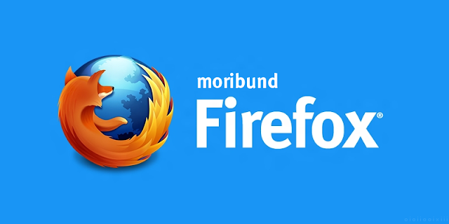 Mozilla Firefox graphic, where 'mozilla' is replaced with 'moribund'