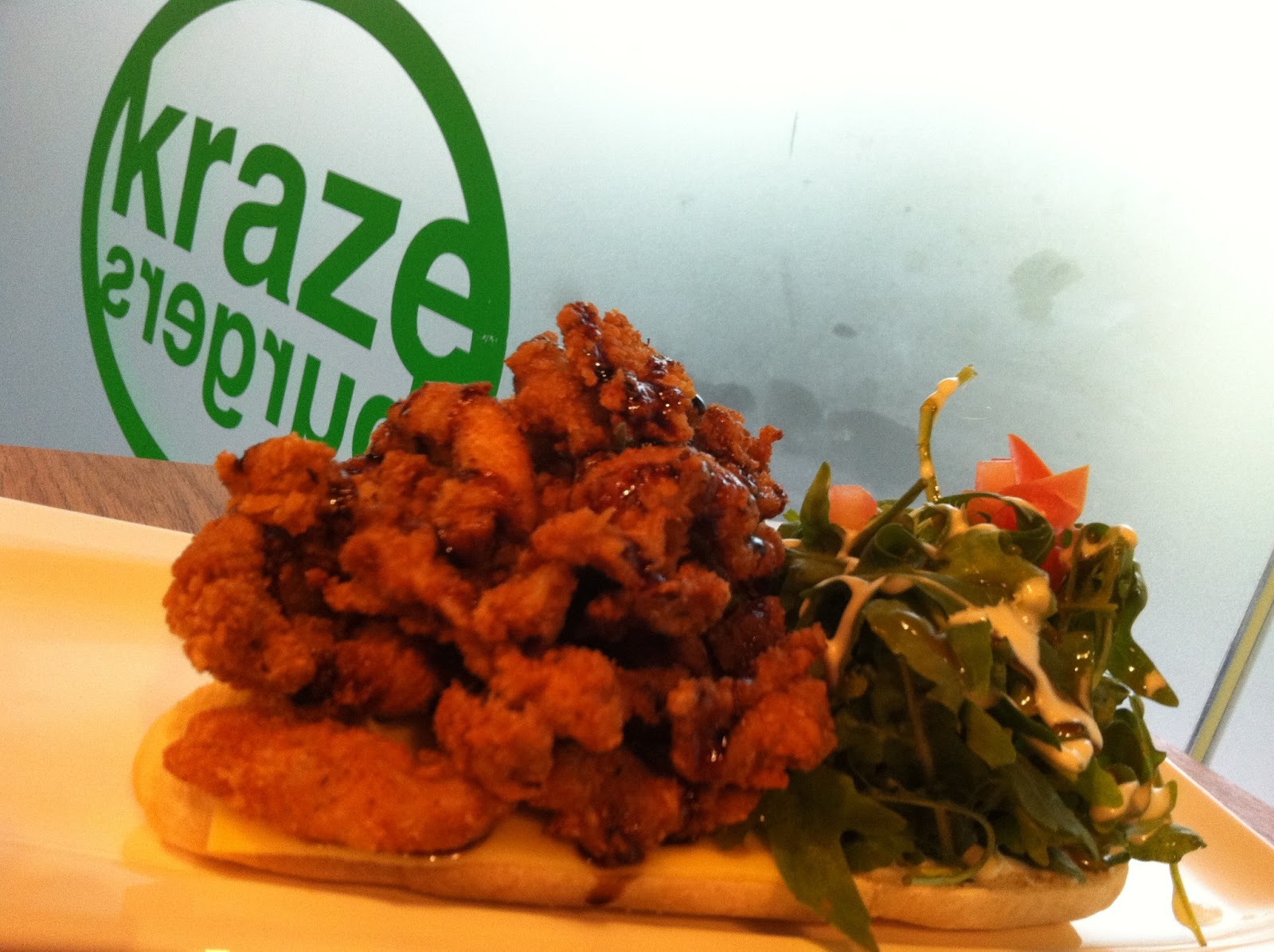 Street Food Warms Your Heart Cajun Chicken Salad Kraze Burgers at Plaza Singapura