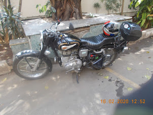 "MADE LIKE A GUN" :"-  "Bullet 350 Black BS IV" in Vaibhav Apartments at Old Prabhadevi road..