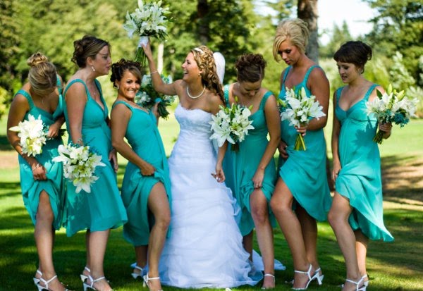 apple green bridesmaid dresses