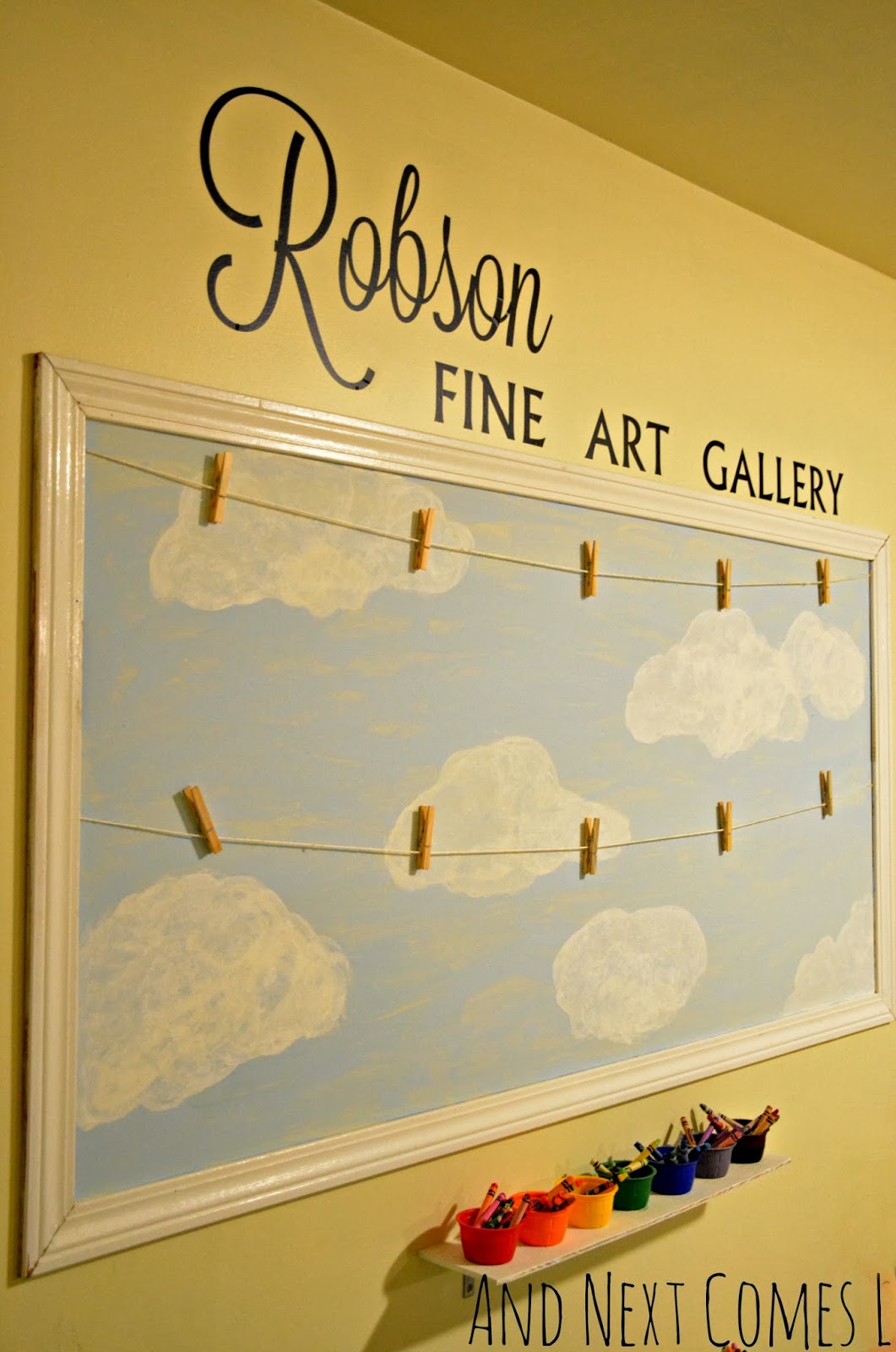 And Next Comes L Our Playroom Displaying Children's Art