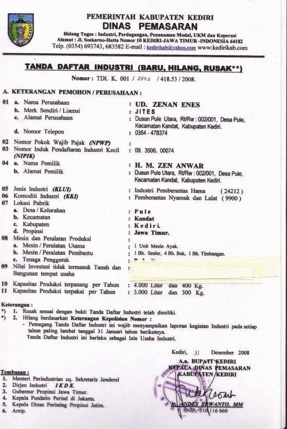 Surat Kelengkapan Usaha