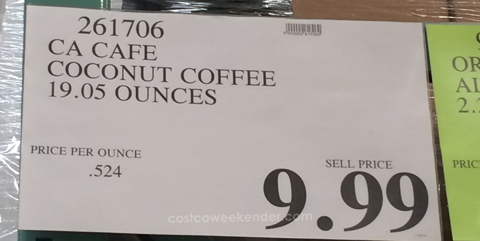 CAcafe Coconut Coffee Costco Weekender