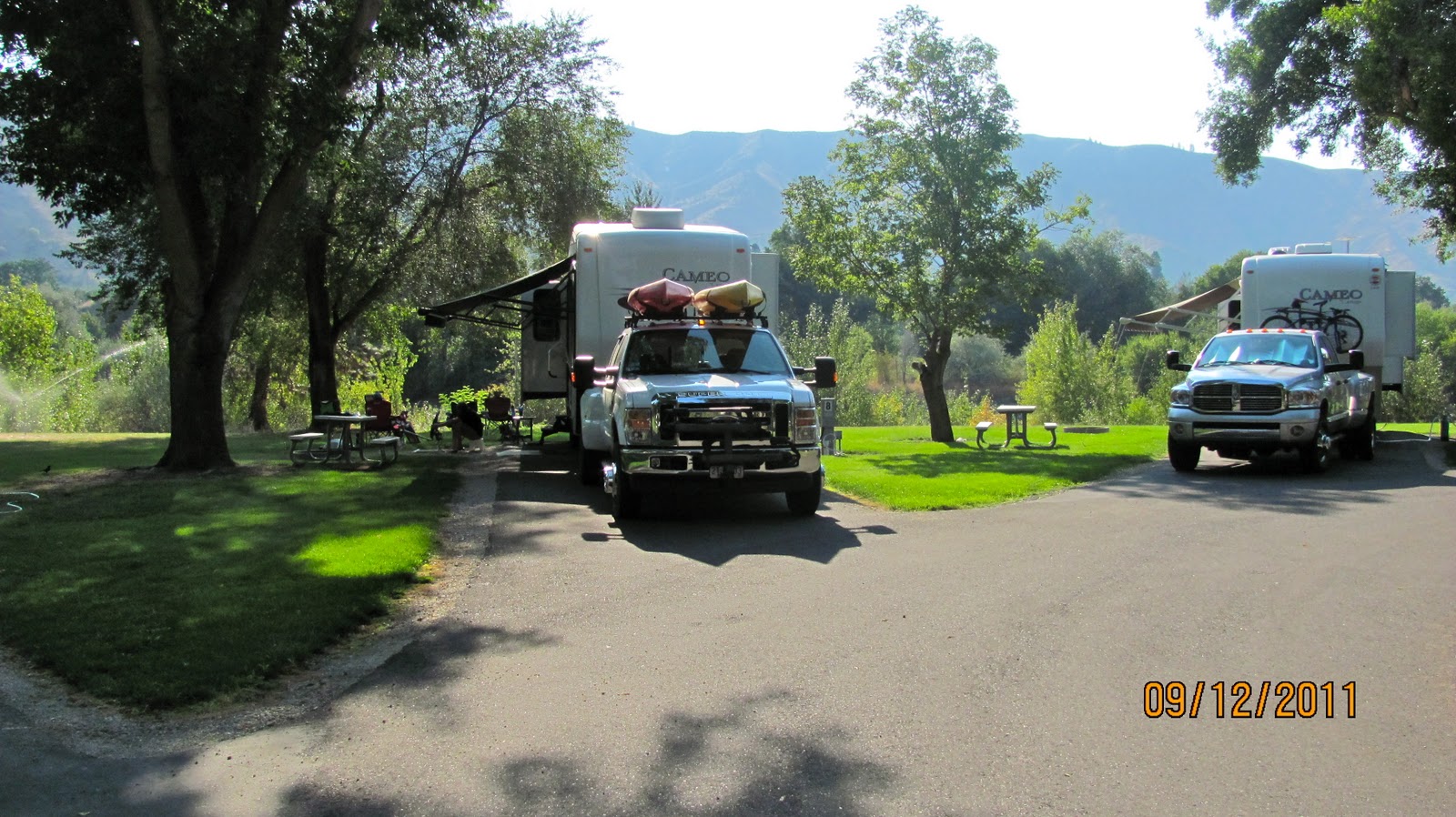 America by RV Wenatchee River Co. Park and Leavenworth, Wa.