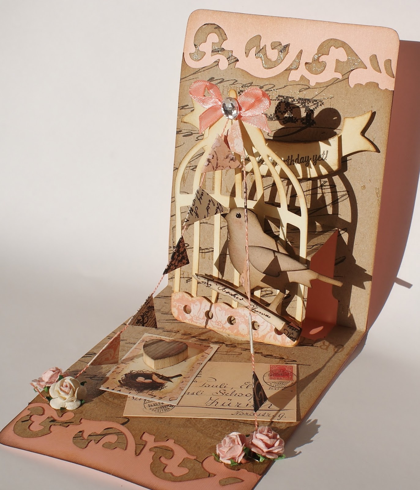 The Dining Room Drawers Sizzix Pop 'n Cuts Bird Cage Card & Dress Form