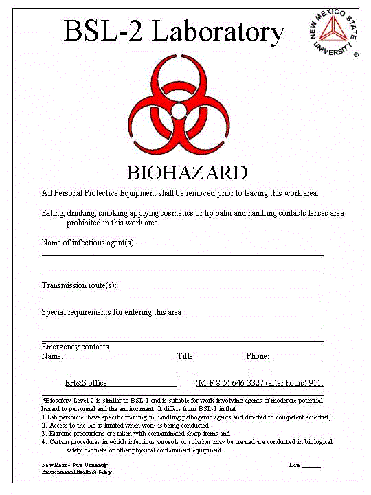 Biosafety Levels 1 4 Labs; Their Practices and PPE Laboratory Safety and Management