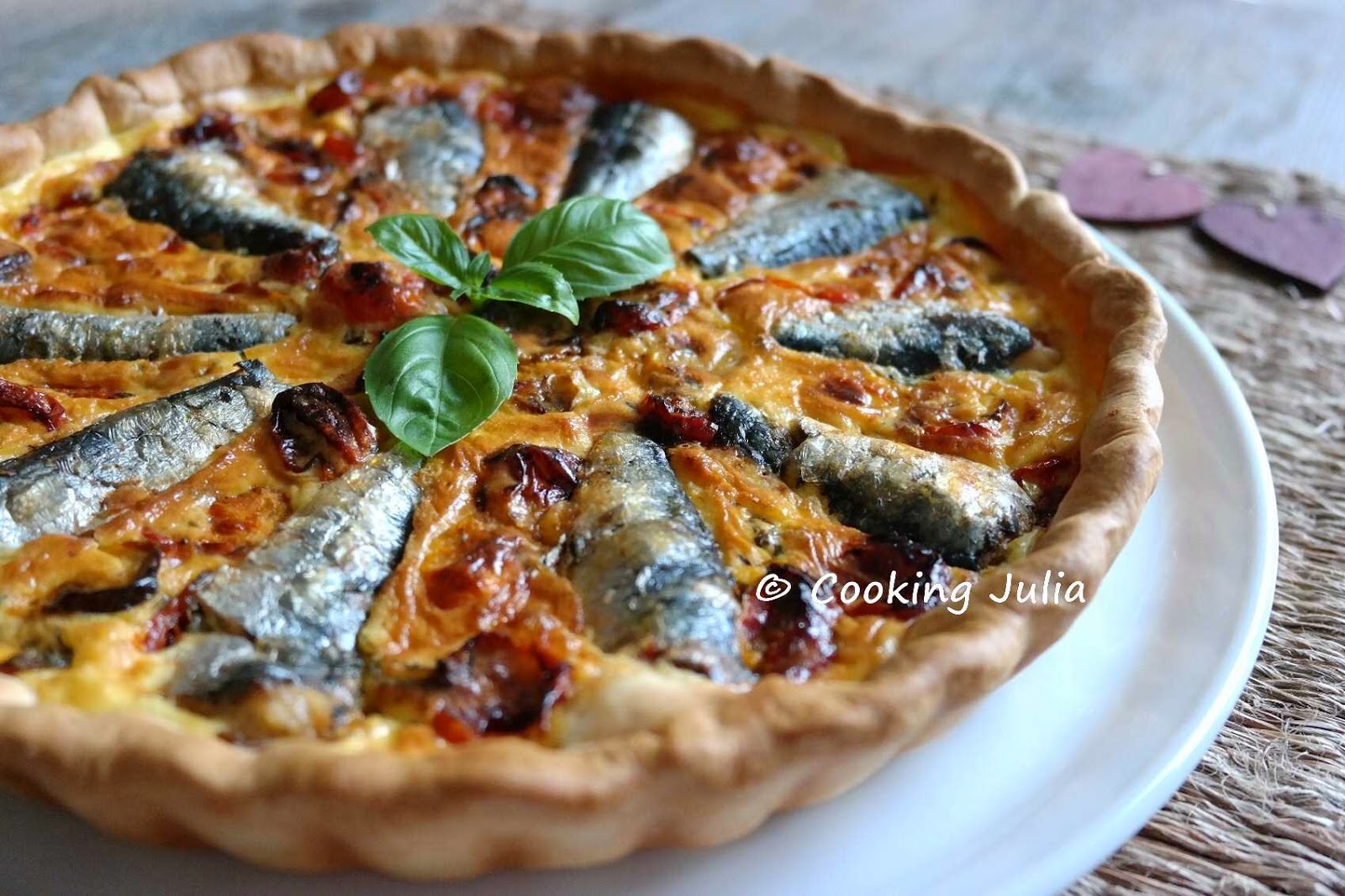 COOKING JULIA QUICHE AUX SARDINES ET TOMATES RÔTIES