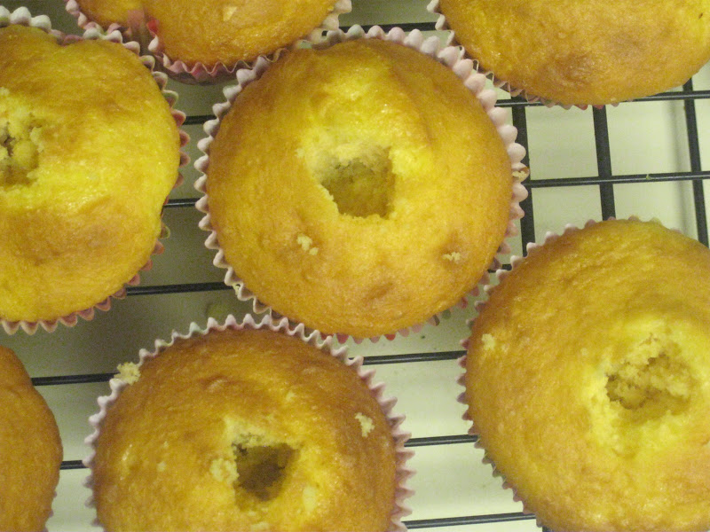 Blissful Whimsy Jelly Filled Cupcakes with Peanut Butter frosting