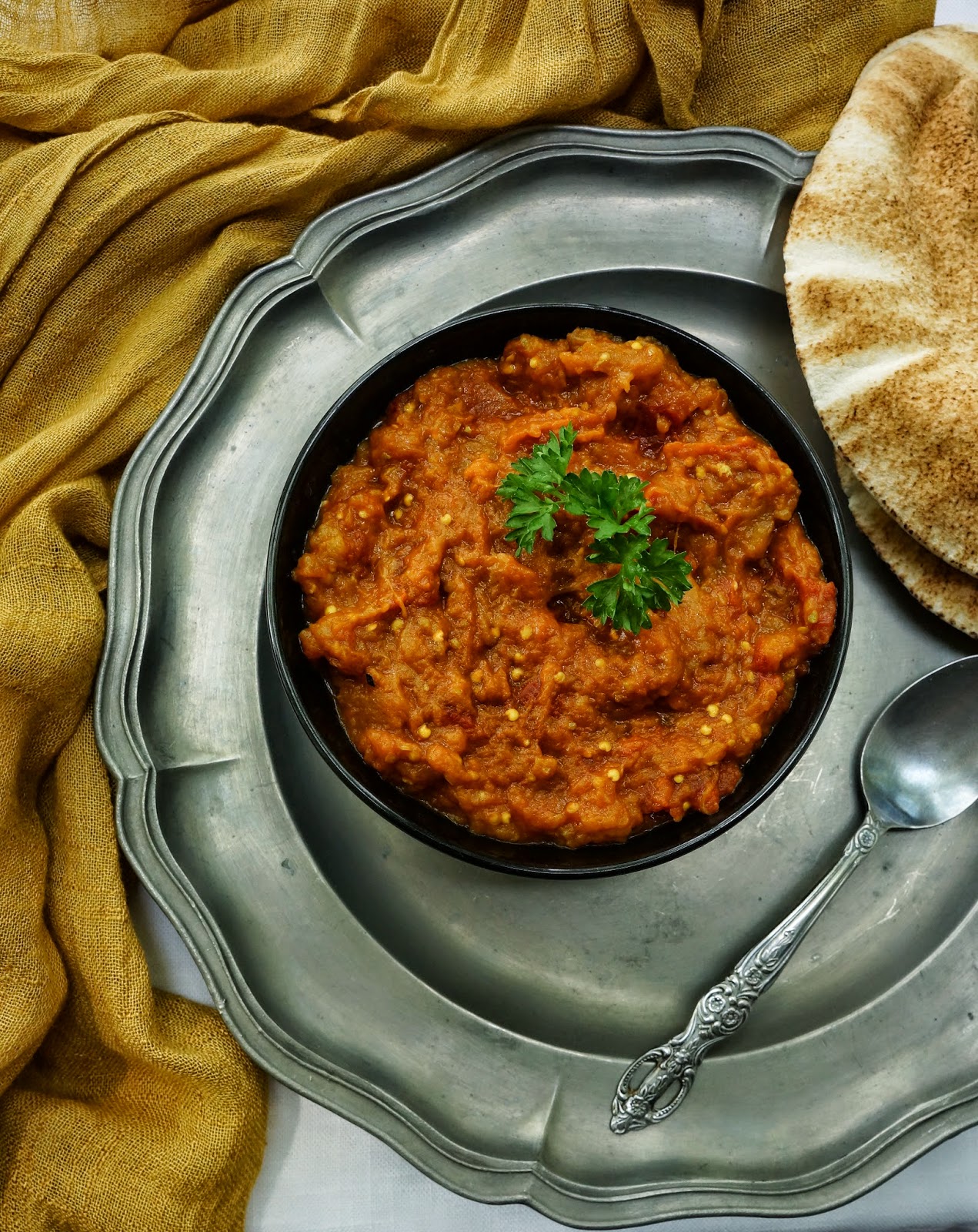 Persian aubergine dip (mirza ghasemi)