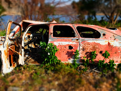 Abandoned Car at Rocky Beach