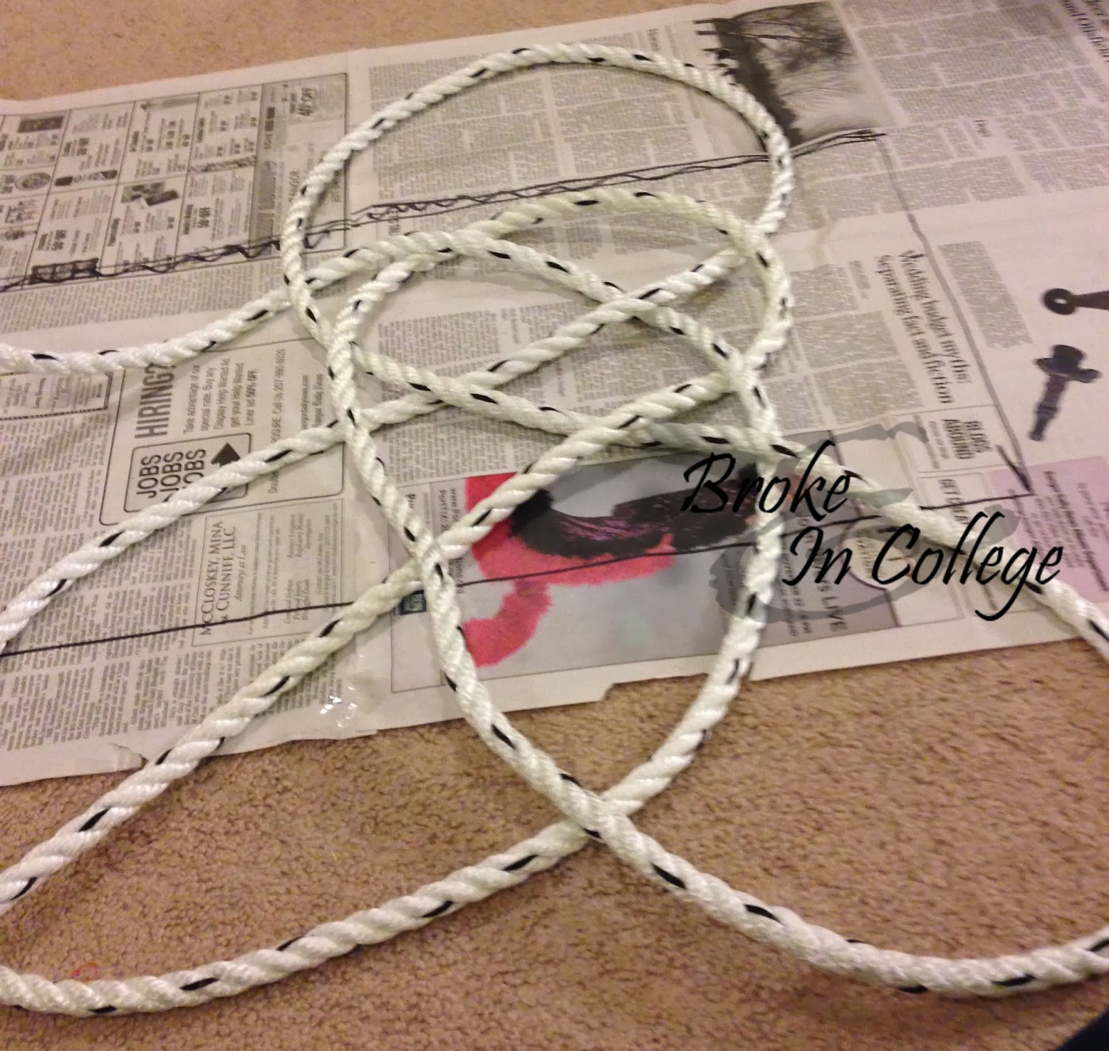 Broke and In College DIY Nautical Rope Rug