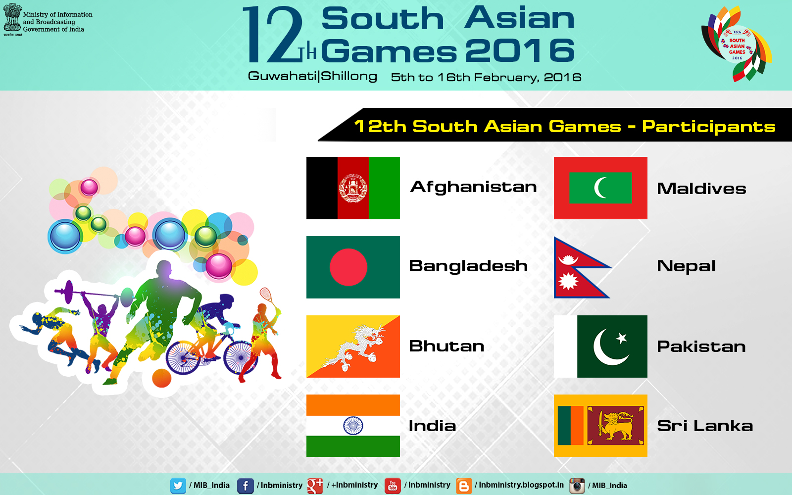 Ministry of Information & Broadcasting 12th South Asian Games 2016