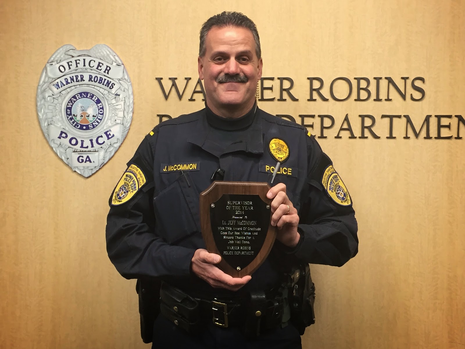 Warner Robins Police Department Congratulations Supervisor of the Year