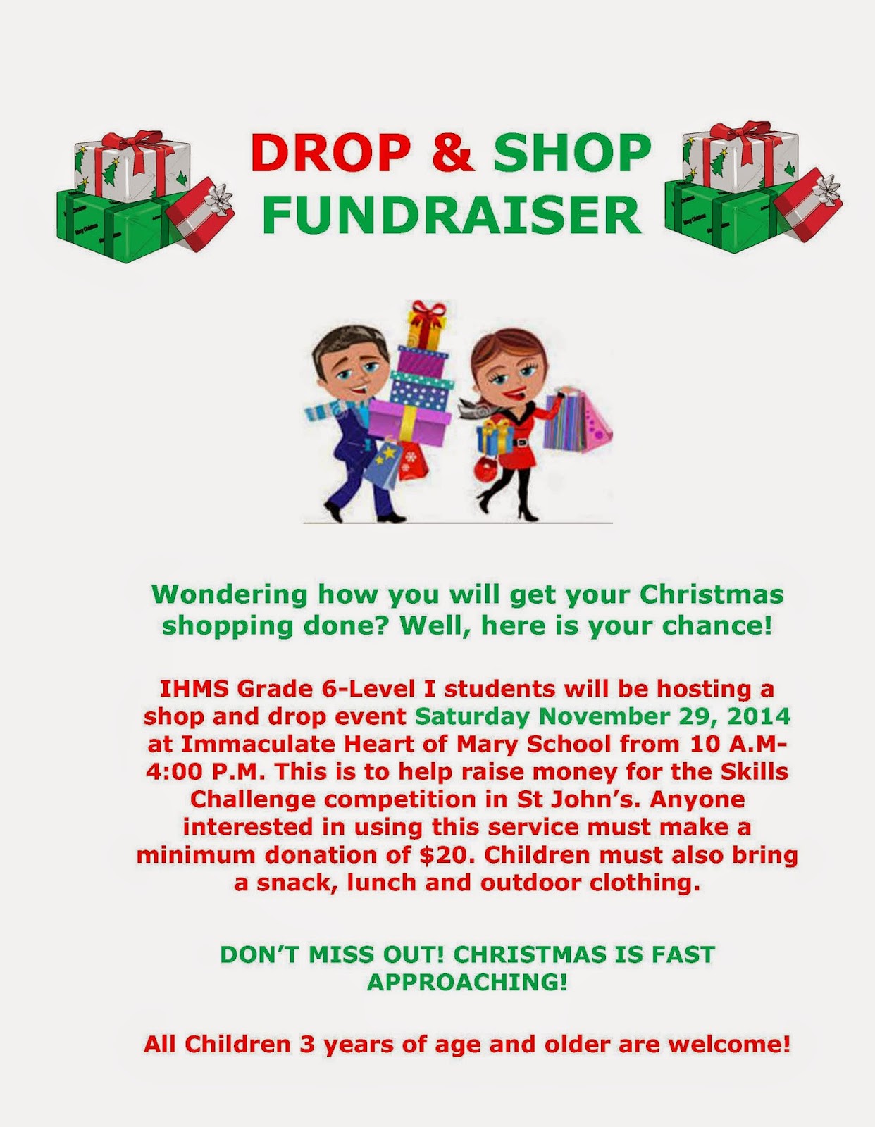 IHMS Online Drop & Shop Fundraiser