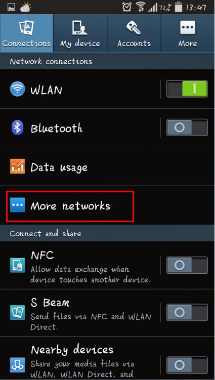 Cliquer "More networks" Cliquer "More networks"