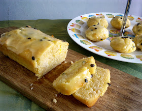 passionfruit & white chocolate muffin cake