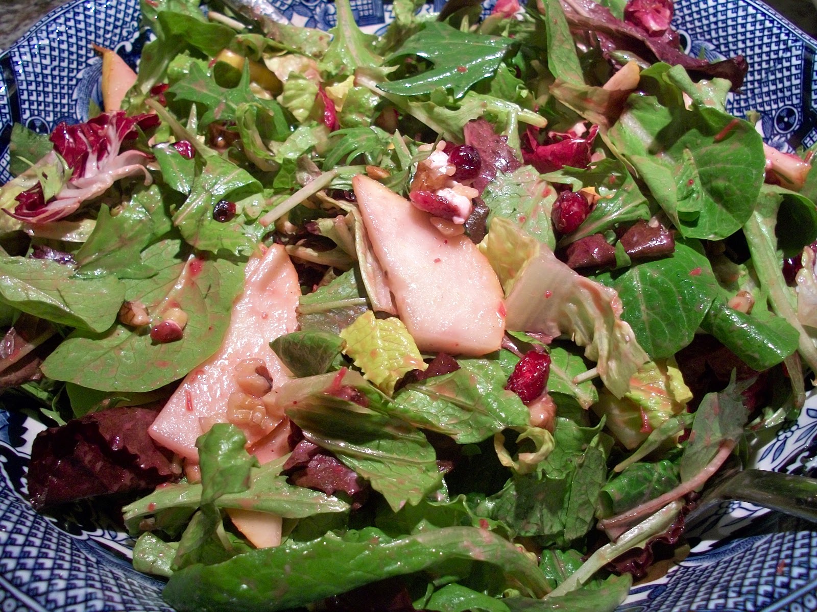 Brooke Bakes Pear, Walnut, and Cranberry Goat Cheese Salad