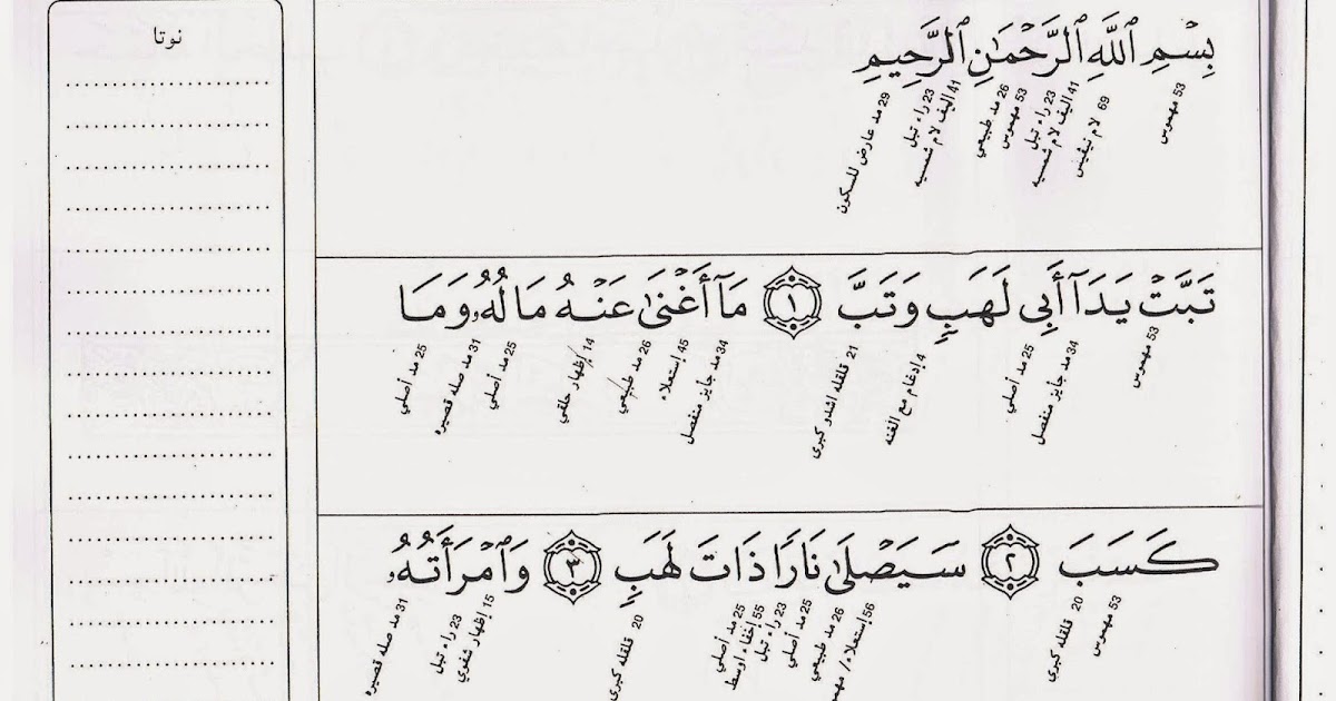 tujuhpen.blogspot Hukum Tajwid Surah Al Masad