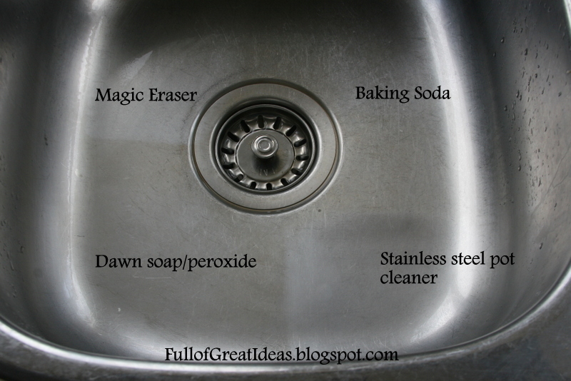 How do you remove coffee stains from a stainless steel sink?