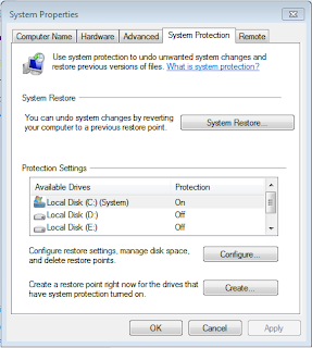 System Protection - Creating System Restore Point In Windows 7 Or 8