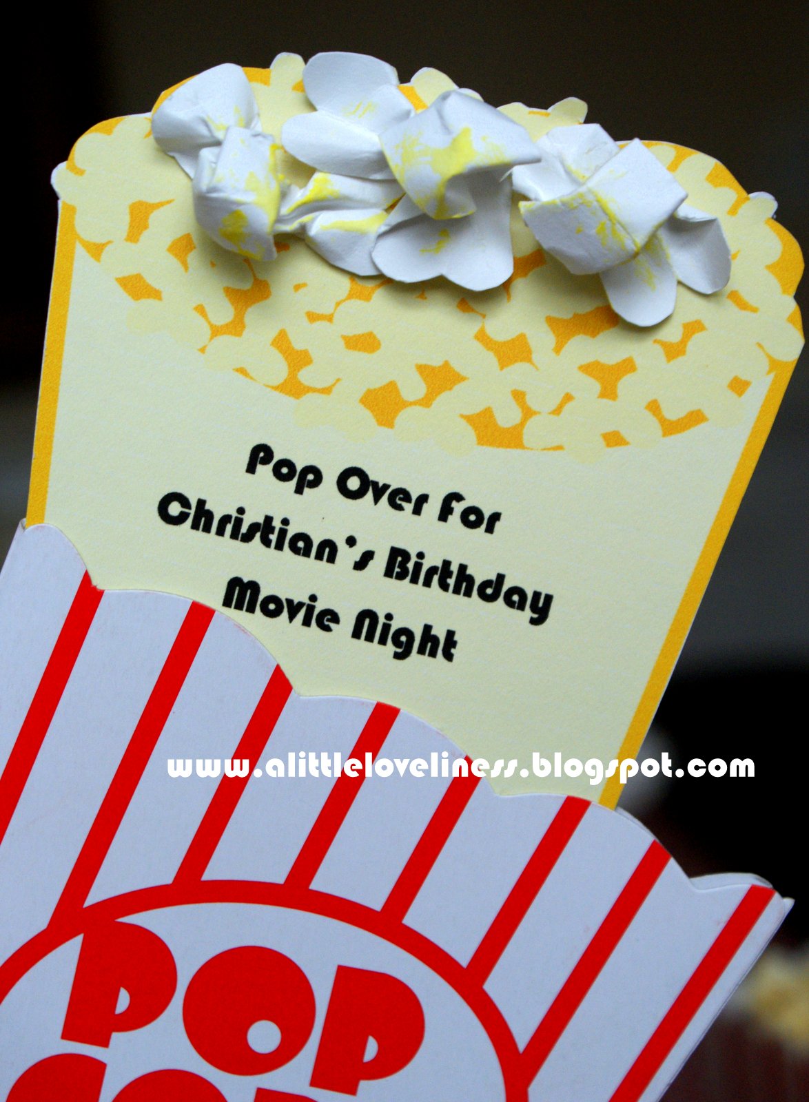 A Little Loveliness Popcorn Movie Party Invitation Tutorial