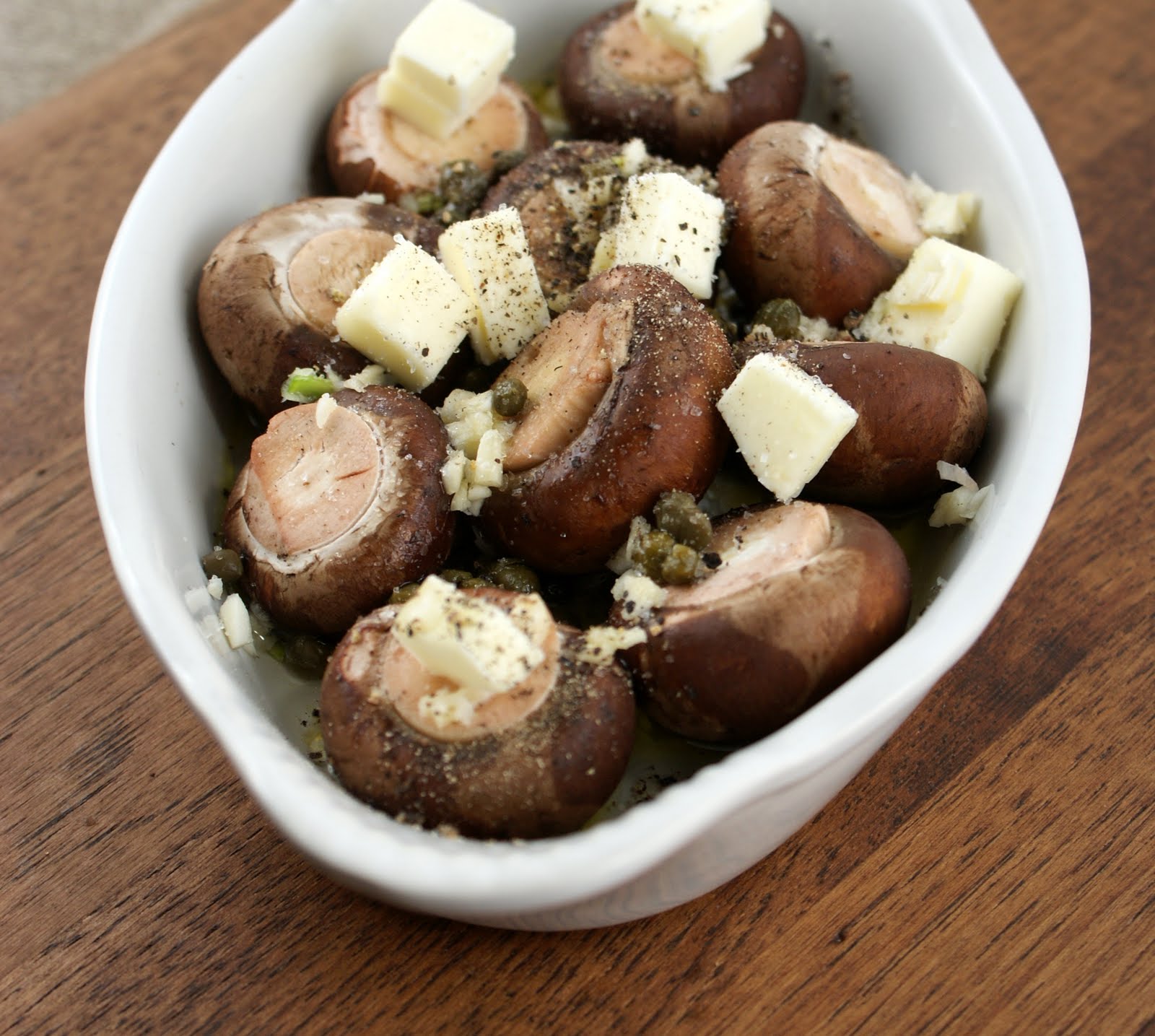 Authentic Suburban Gourmet { Roasted Garlic Mushrooms }