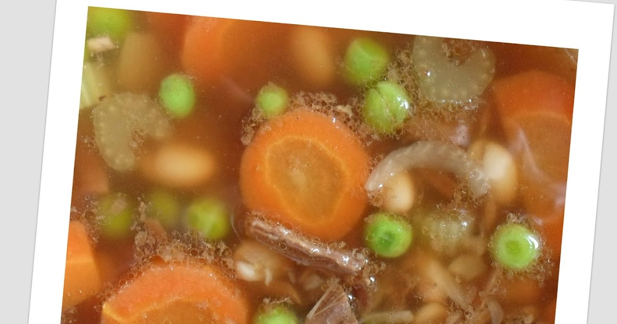 Happier Than A Pig In Mud Beef Veggie and Bean Soup with Lipton Onion