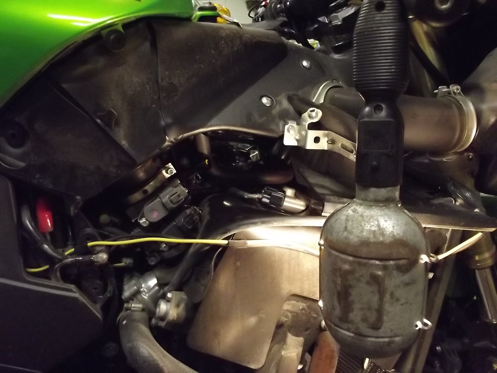 Erik's Motorcycle Trips ZX14 Spark Plugs and Air Filter.