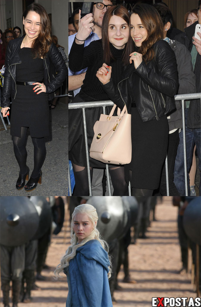 Emilia Clarke Emilia Clarke saindo do Cort Theatre | 'Game of Thrones' Stills - Abril de 2013