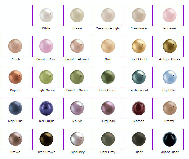swarovski pearl color chart pearl color chart