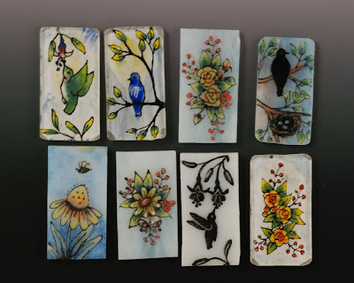 hand-painted vitreous enamel on glass