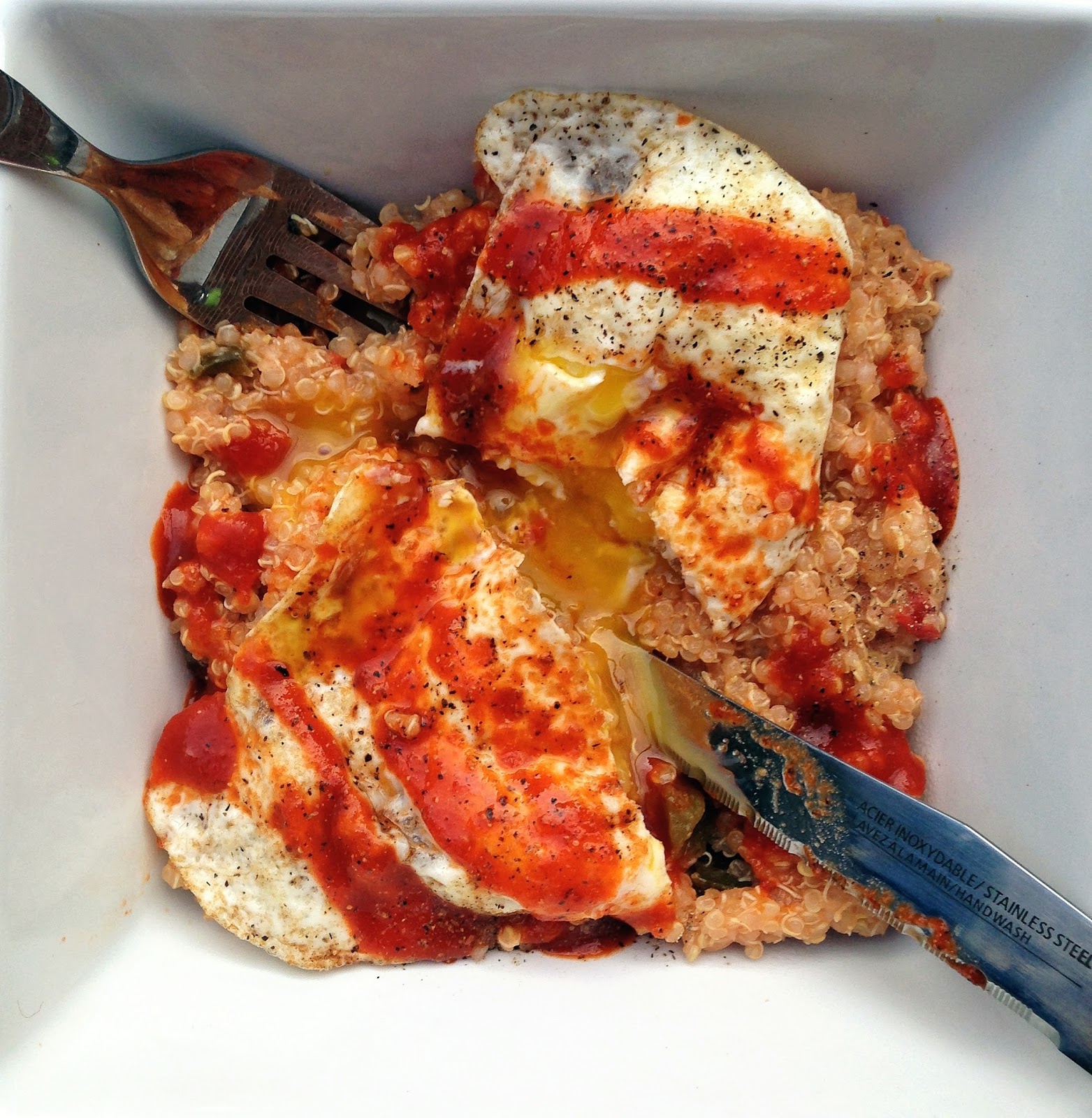 taylor made fast & easy meal idea spicy quinoa with a fried egg
