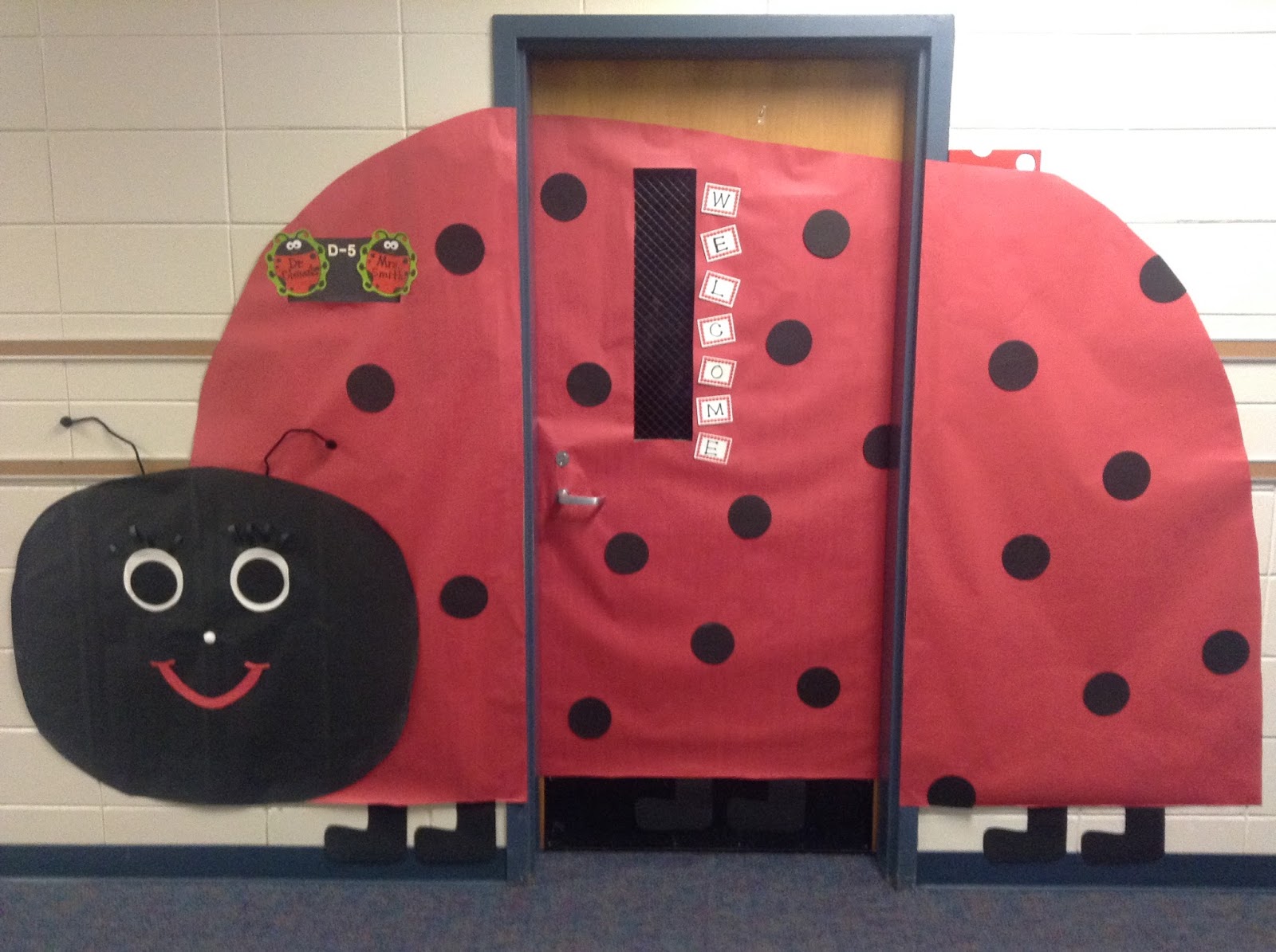 Dr. Clements' Kindergarten Ladybug Classroom Door and Bulletin Board