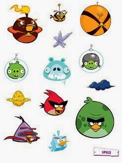 Angry Birds Stickers 104 Total Small Stickers Irredescent Sheets 