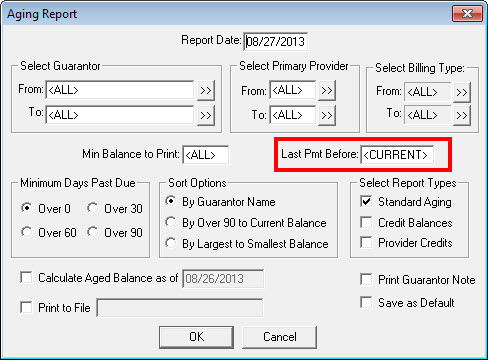dentrix tip tuesdays options when generating the aging report aging report example
