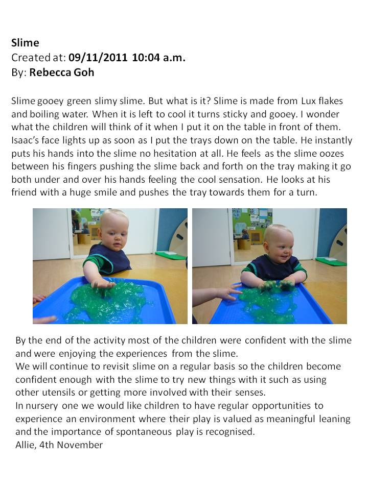 Rebecca Goh's blog linking of learning stories