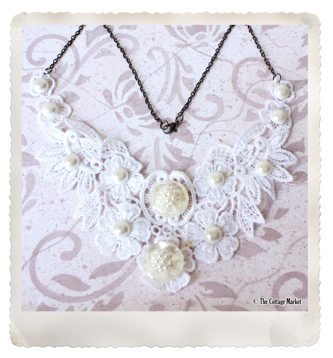 Lace Applique Necklace DIY The Cottage Market