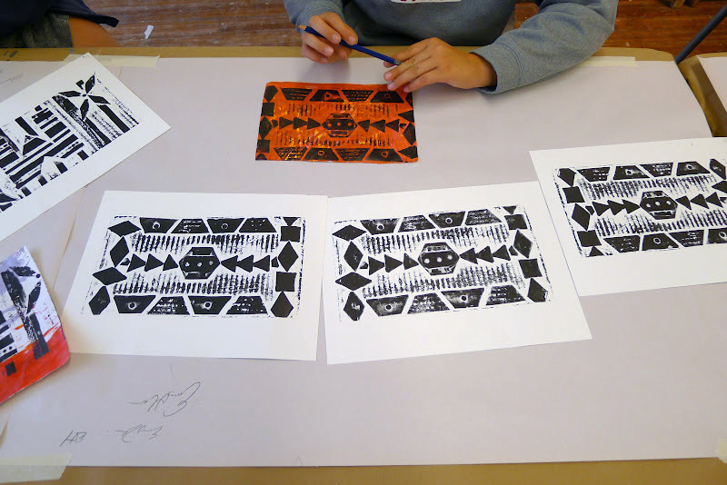 Children's Art Centre Project Report Card Styrofoam Block Printing